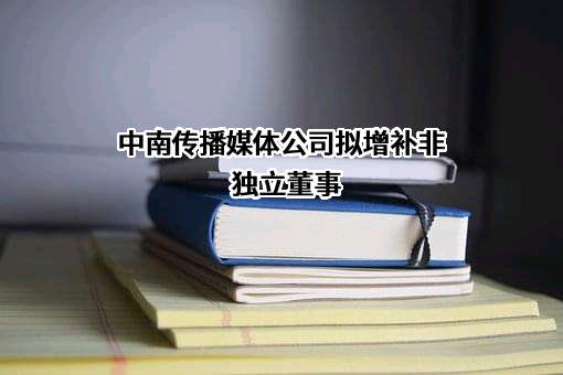 中南传播媒体公司拟增补非独立董事