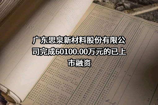 广东思泉新材料股份有限公司