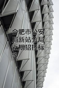 合肥市公安局新站分局近期招投标项目多
