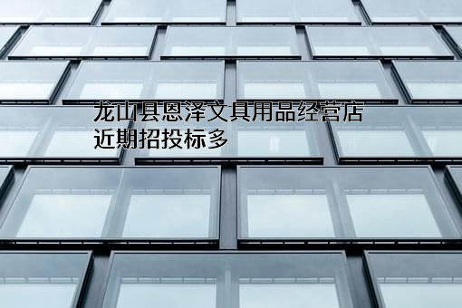 龙山县恩泽文具用品经营店近期招投标项目多