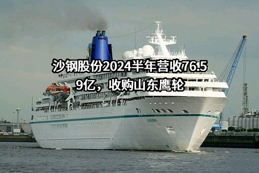 沙钢股份2024半年营收76.59亿，收购山东鹰轮