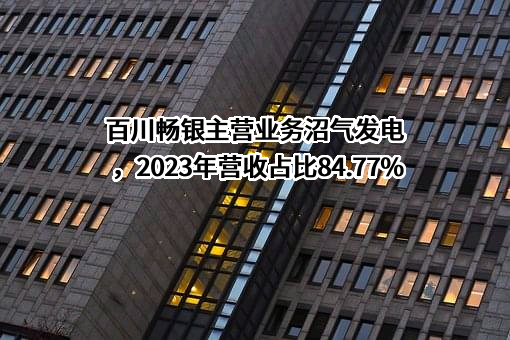 百川畅银主营业务沼气发电，2023年营收占比84.77%