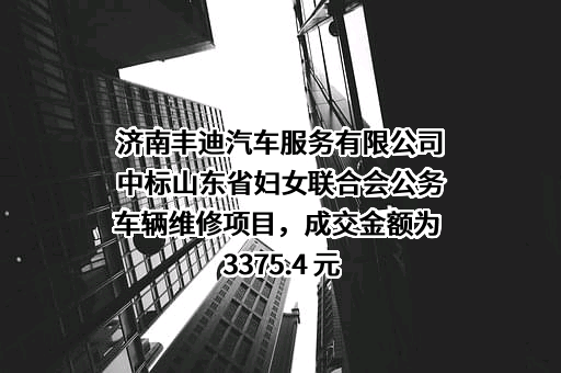 济南丰迪汽车服务有限公司中标山东省妇女联合会公务车辆维修项目，成交金额为 3375.4 元