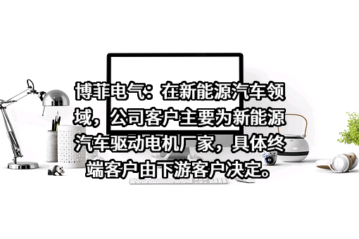 博菲电气：在新能源汽车领域，公司客户主要为新能源汽车驱动电机厂家，具体终端客户由下游客户决定。