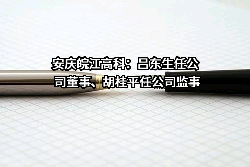 安庆皖江高科：吕东生任公司董事、胡桂平任公司监事