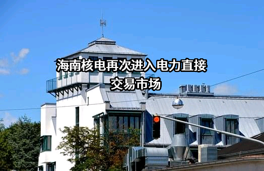 海南核电再次进入电力直接交易市场