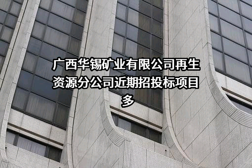 广西华锡矿业有限公司再生资源分公司近期招投标项目多