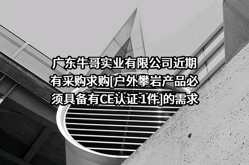 广东牛哥实业有限公司近期有采购求购[户外攀岩产品必须具备有CE认证 1件]的需求