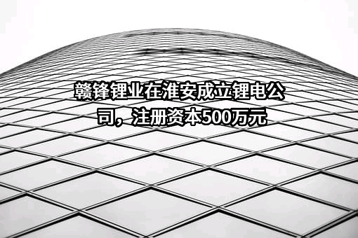 赣锋锂业在淮安成立锂电公司，注册资本500万元