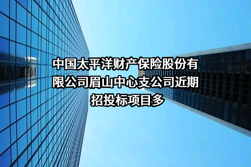 中国太平洋财产保险股份有限公司眉山中心支公司近期招投标项目多