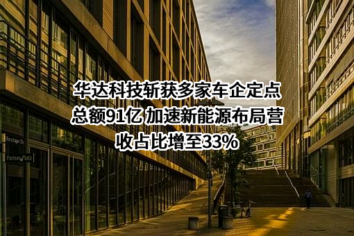 华达科技斩获多家车企定点总额91亿 加速新能源布局营收占比增至33%