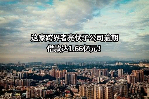 这家跨界者光伏子公司逾期借款达1.66亿元！