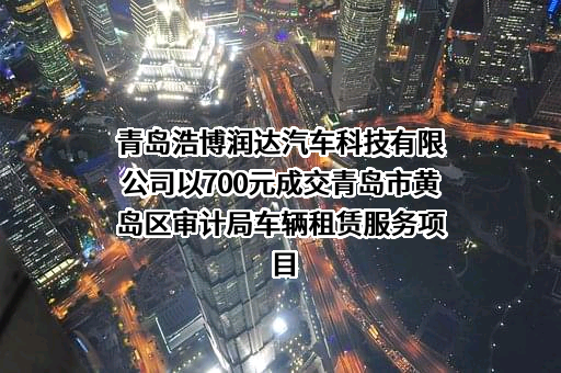 青岛浩博润达汽车科技有限公司以700元成交青岛市黄岛区审计局车辆租赁服务项目