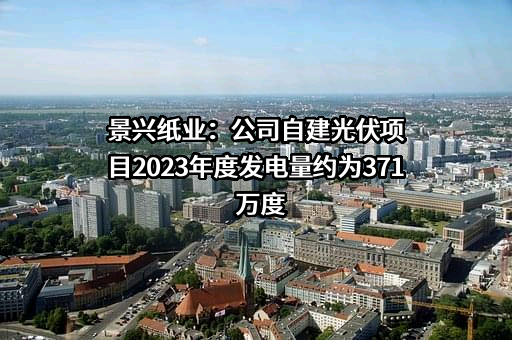 景兴纸业：公司自建光伏项目2023年度发电量约为371万度