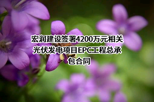 宏润建设签署4200万元相关光伏发电项目EPC工程总承包合同