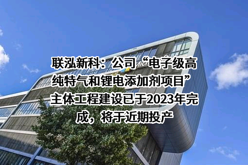联泓新材料科技股份有限公司