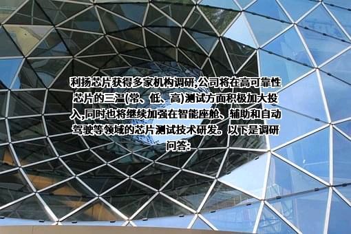 广东利扬芯片测试股份有限公司