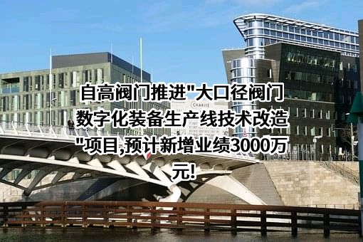 自高阀门推进"大口径阀门数字化装备生产线技术改造"项目,预计新增业绩3000万元!