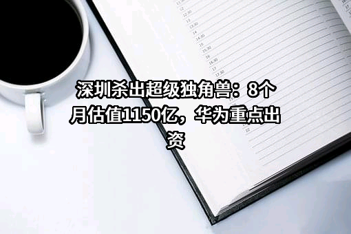 深圳杀出超级独角兽：8个月估值1150亿，华为重点出资